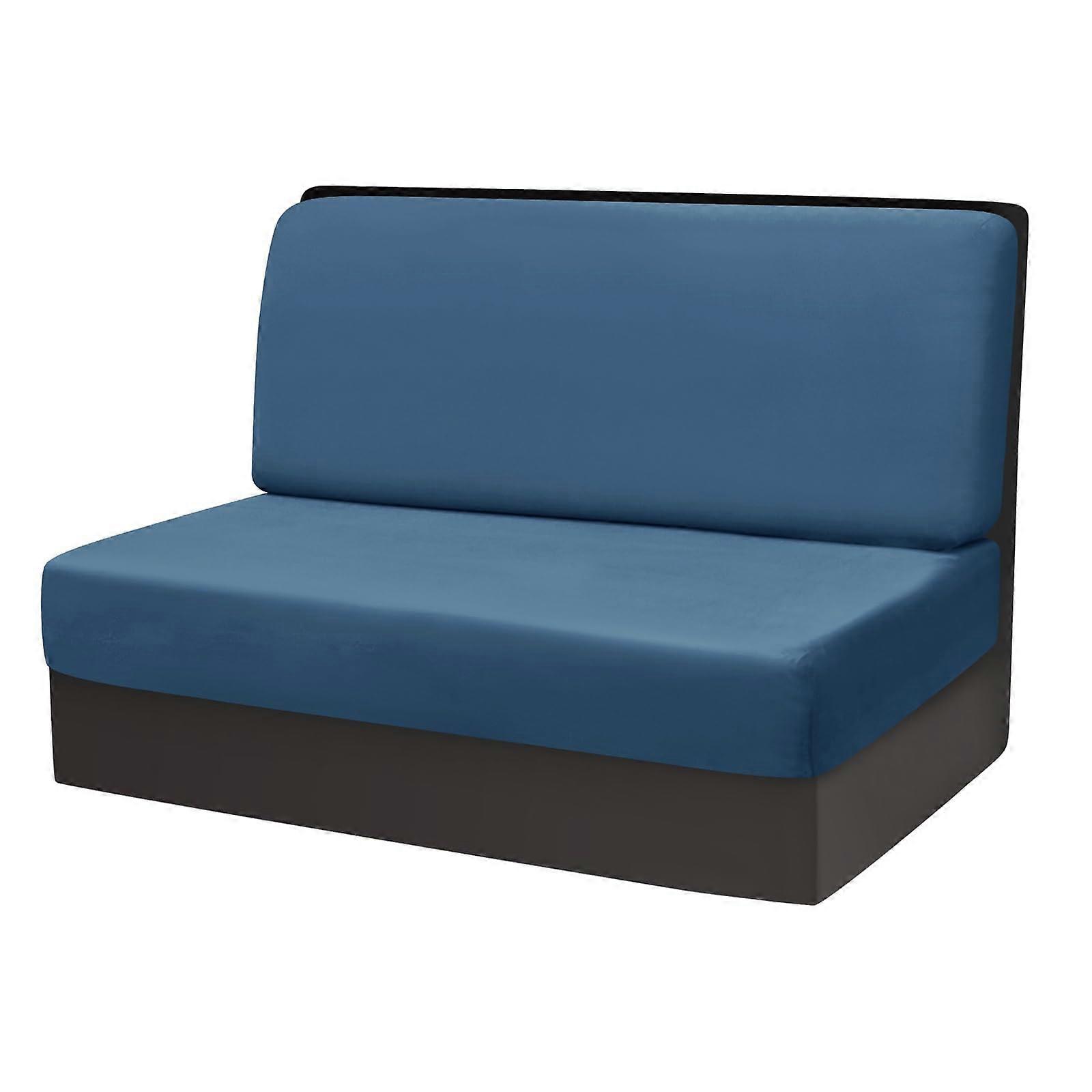 Camper Cushion Set Stretch RV Dinette Booth Seats With 1 Backrest And 1 Bench Cover Royal Blue