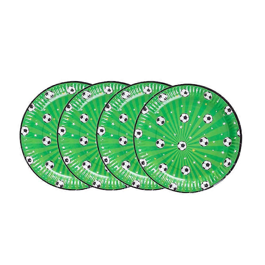 Football Pattern Paper Plates for Food Serving 16Pcs Assorted Supplies