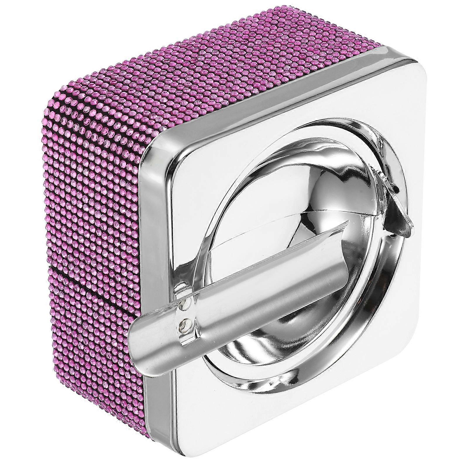 Ash Tray Decorative Ashtray for Automotive Use 4Pcs Pink Rhinestone Design