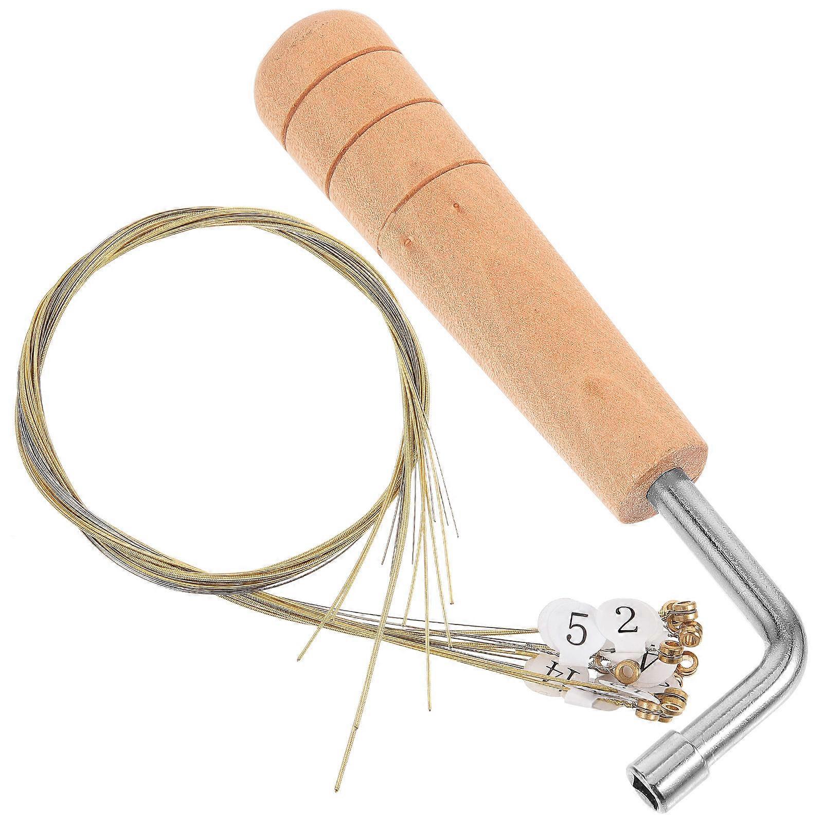 Metal Lyre Harp Strings Kit Designed For Classical Musicians With Tuning Wrench And 2 Sets Of Assorted Color