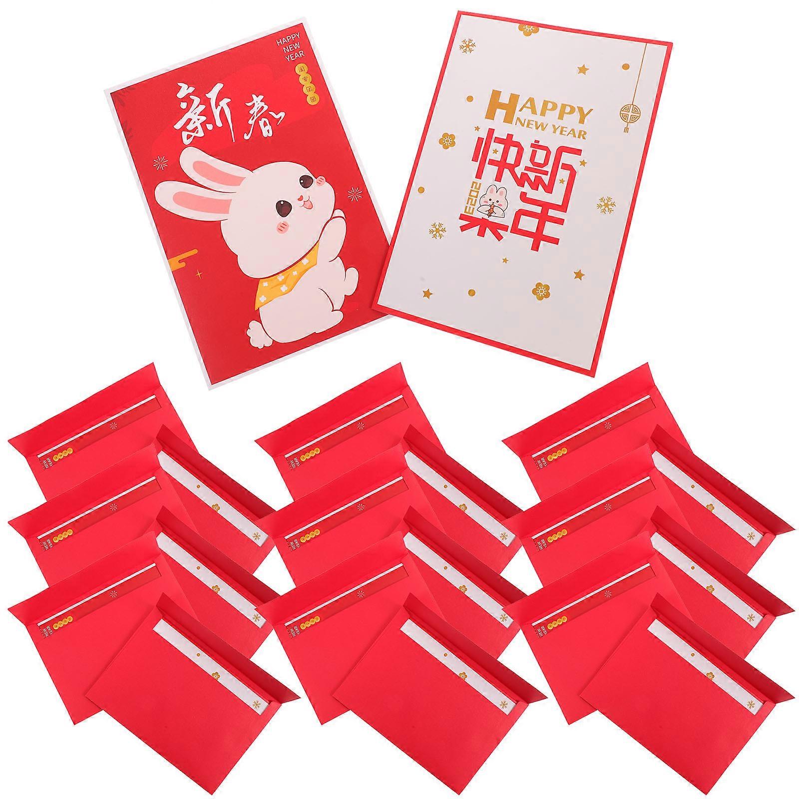 New Year Greeting Cards 4 Sets Classic Style For With 10 Cards Designed For New Year Party Celebration