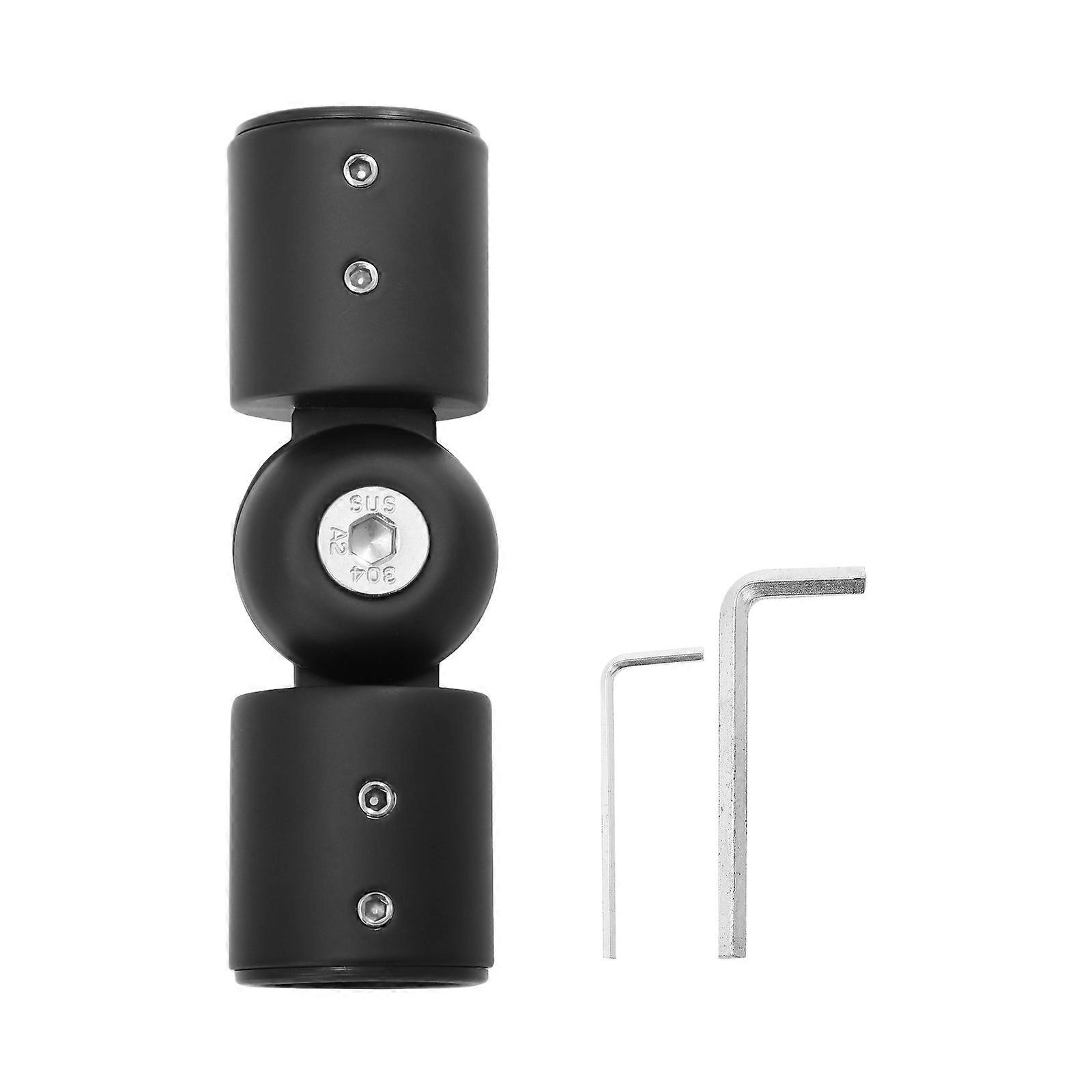 Window Curtain Rod Corner Connector for Curtains 2Pcs Black Heavy Duty