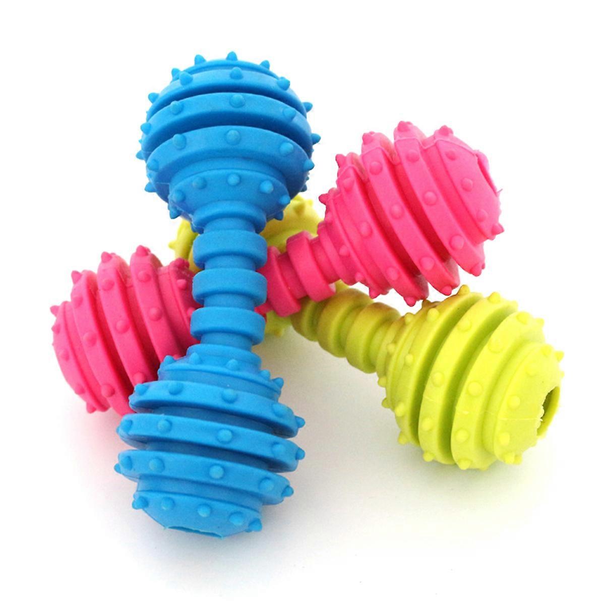 Barbell Chew Toy Dog Chew Toys for Teeth Cleaning 3Pcs Durable Squeaky Toys