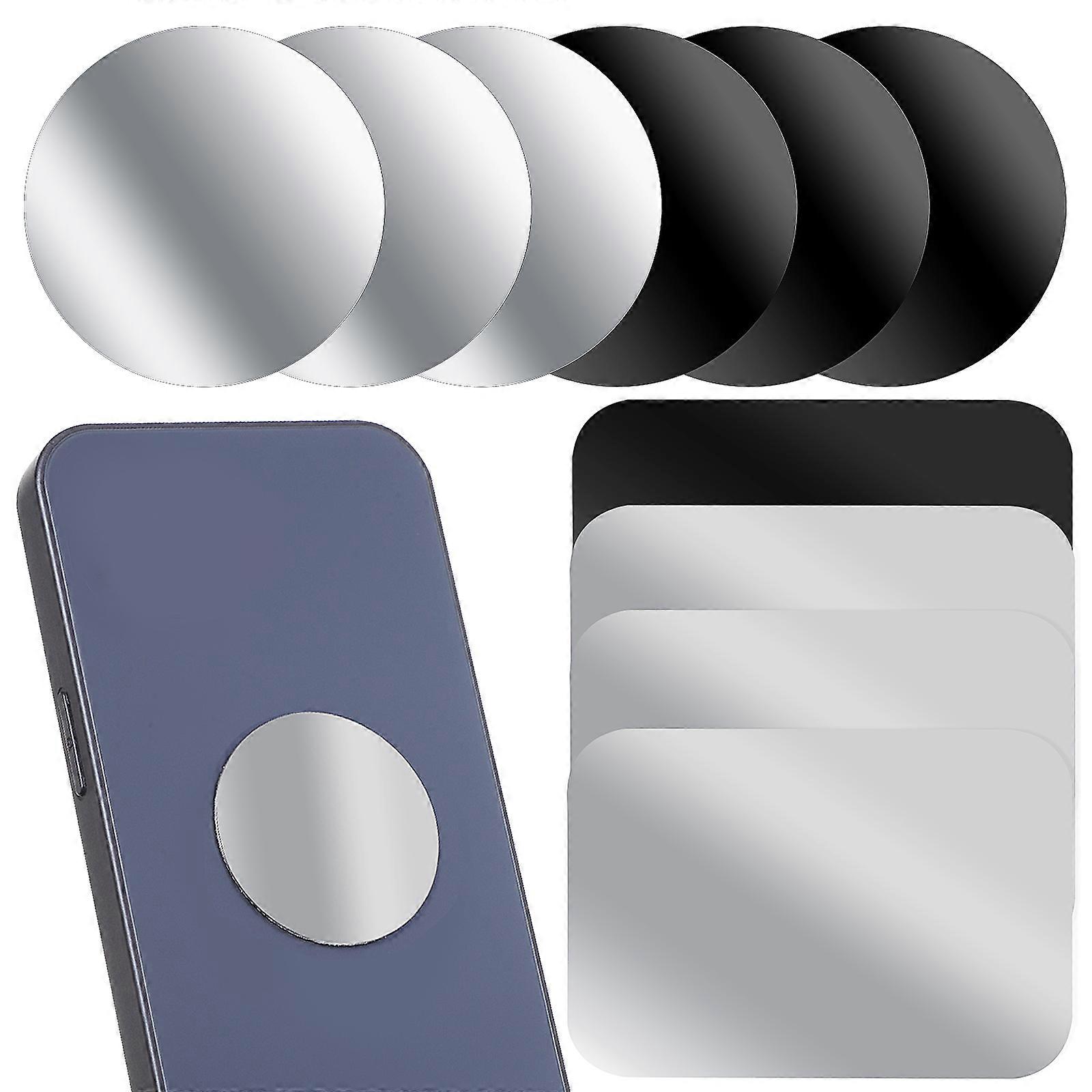 Universal Mobile Phone Holder Metal Plate 48 Pcs Ideal For In-Car Use Assorted -Adhesive Round Rectangle Styles