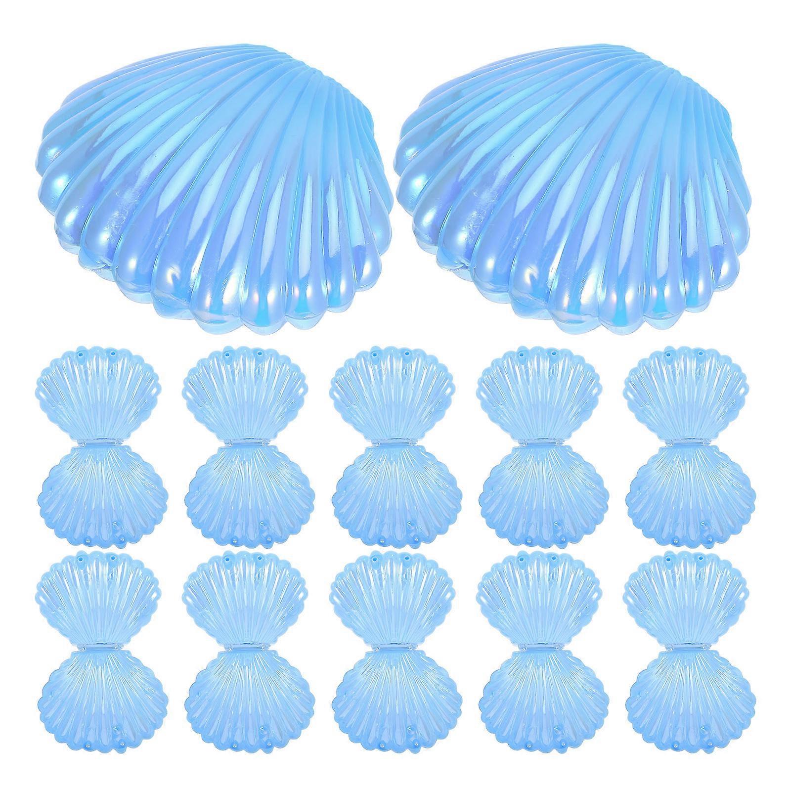 Jewelry Storage Seashell Containers Plastic Party Favor Boxes 9.10X7.70X4.50CM Pearlescent Design Ocean Theme 48