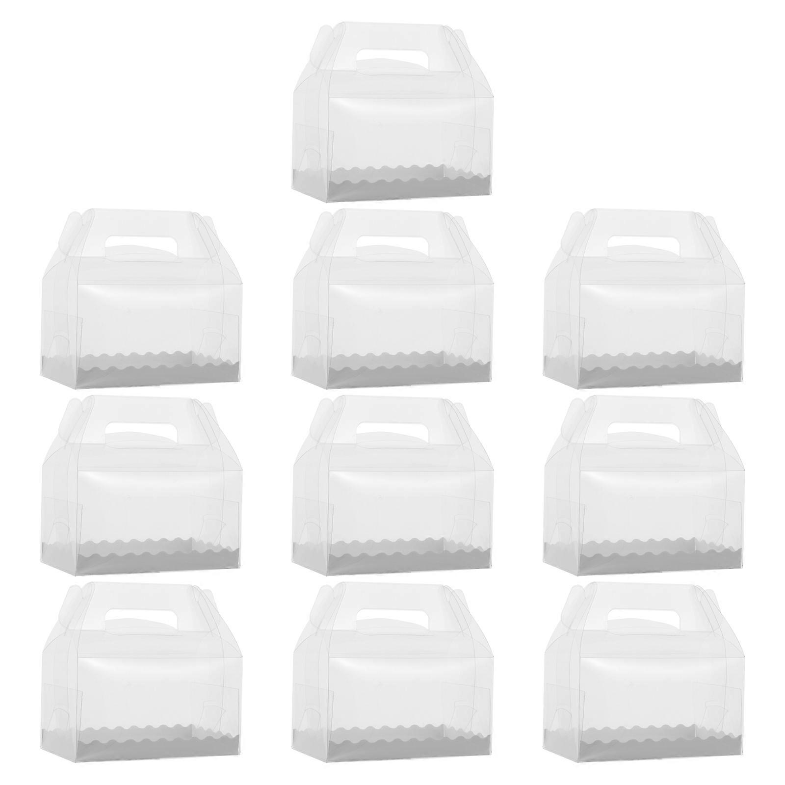Clear Dessert Containers Cake Boxes Elegant Birthday Cakes Storage 10Pcs