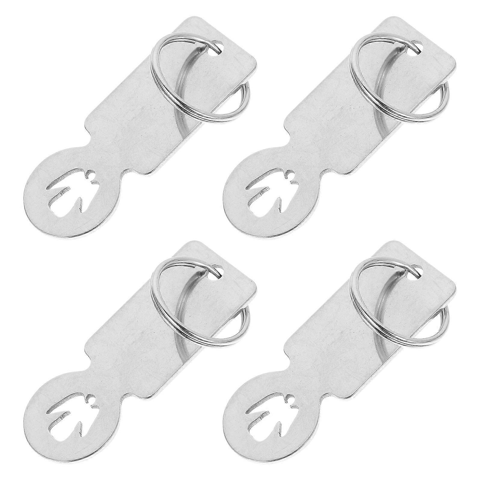 Shopping Cart Token Stainless Steel Remover Tool with 4Pcs Tokens