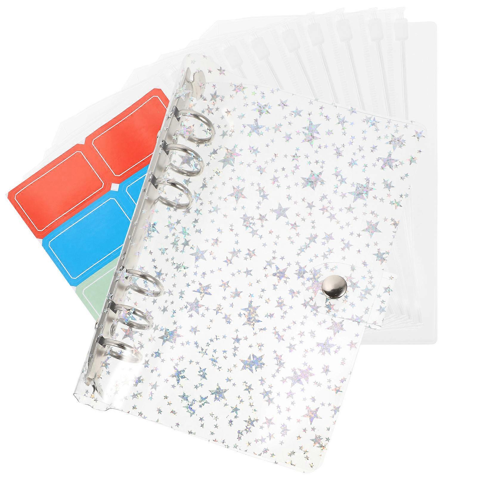 Notebook Binder for Budgeting School Use PVC Material Card Organizer 19X13X2CM 1 Set