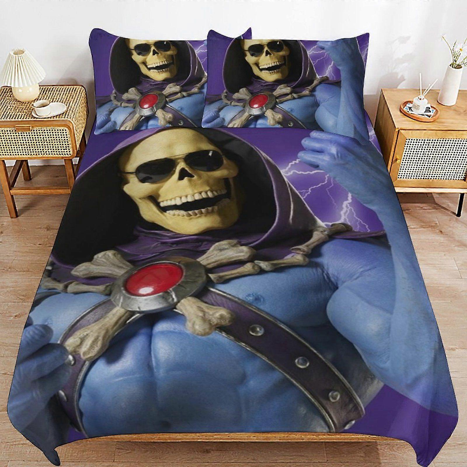 a470 Skeletor Daily Sleeping Comfort Smooth Surface Zipper Secure Fit Duvet Cover Sets for Home Use b470