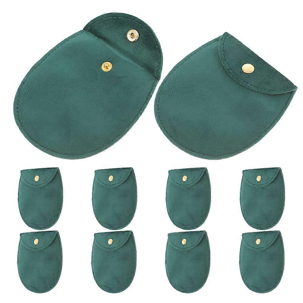 Multi-Functional Watch Pouch For Women In Dark Green 10Pcs With Snap Button For Everyday Use And Travel