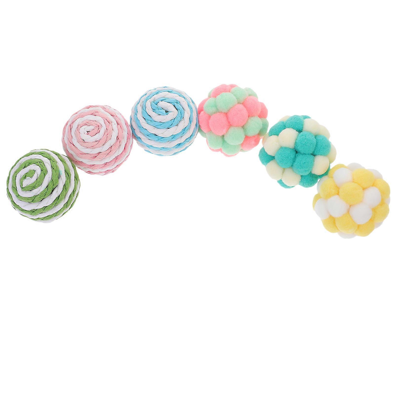 Colorful Plush Cat Balls 12 Pcs Soft Round Toys For Cats Biting Behavior Correction Indoor