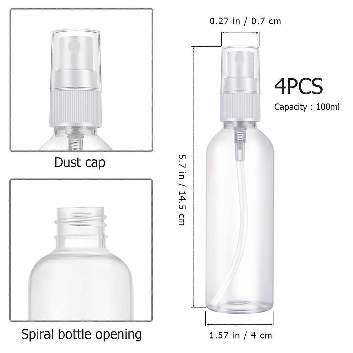 Spray Bottle Plastic Transparent Containers for Storage Use 3Pcs Supvox
