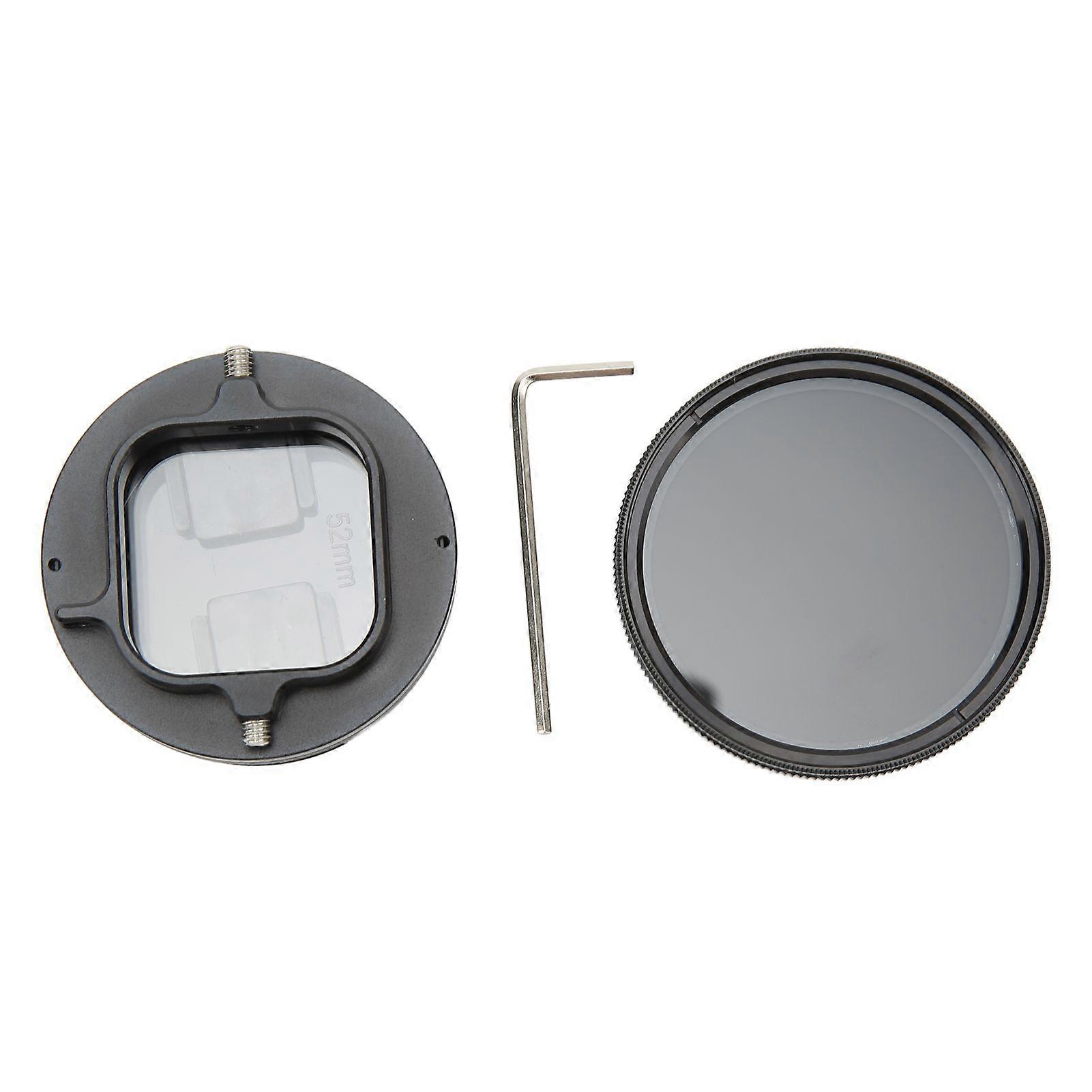 Variable ND Lens Filter Set UV Resistant Dustproof 52mm Variable Neutral Density Filter for Hero11 Black