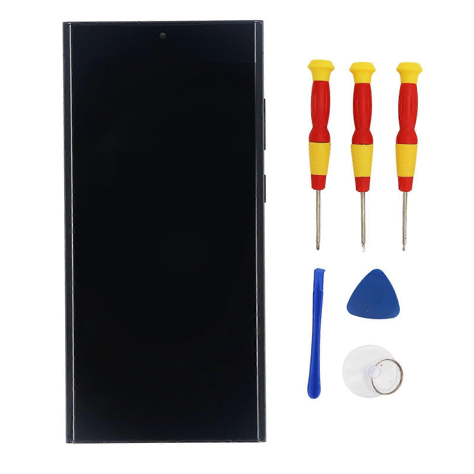 Screen Replacement Touch Display Digitizer Assembly with Frame For S23 Ultra EU Version S918B International Version with Frame Tools Black