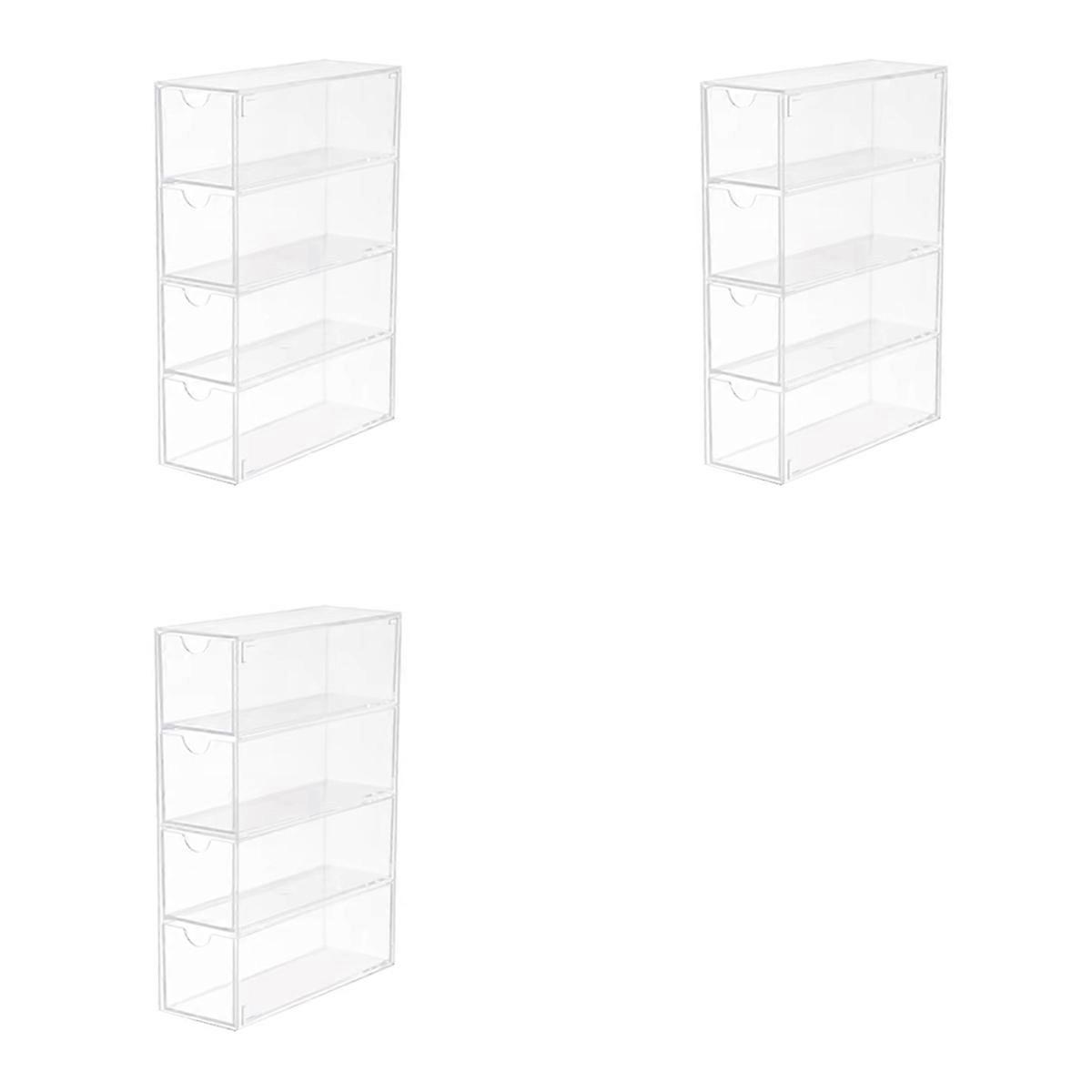 3X Glasses Storage Box 4 Layers Large Glasses Organizer Box Multifunctional Stackable Display Holder
