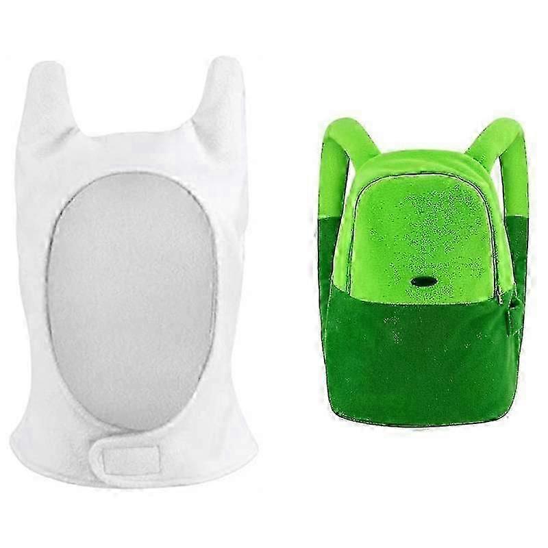 قبعة تنكرية لألعاب الأنمي للأطفال، حقيبة ظهر قطيفة خضراء لطيفة، آذان أرنب بيضاء، مناسبة لزي عيد الفصح، إكسسوار الهالوين - جيد