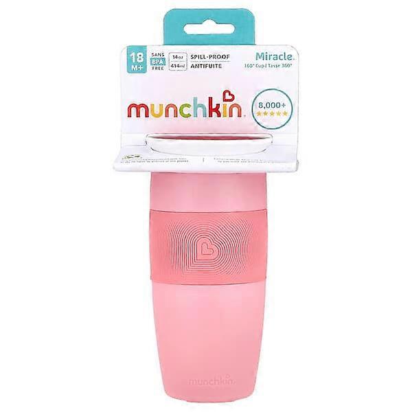 Munchkin, MiracleÃÂÃÂÃÂÃÂ® 360ÃÂÃÂÃÂÃÂ° Cup, 18 Months+, Light Pink, 14 oz (414 ml)