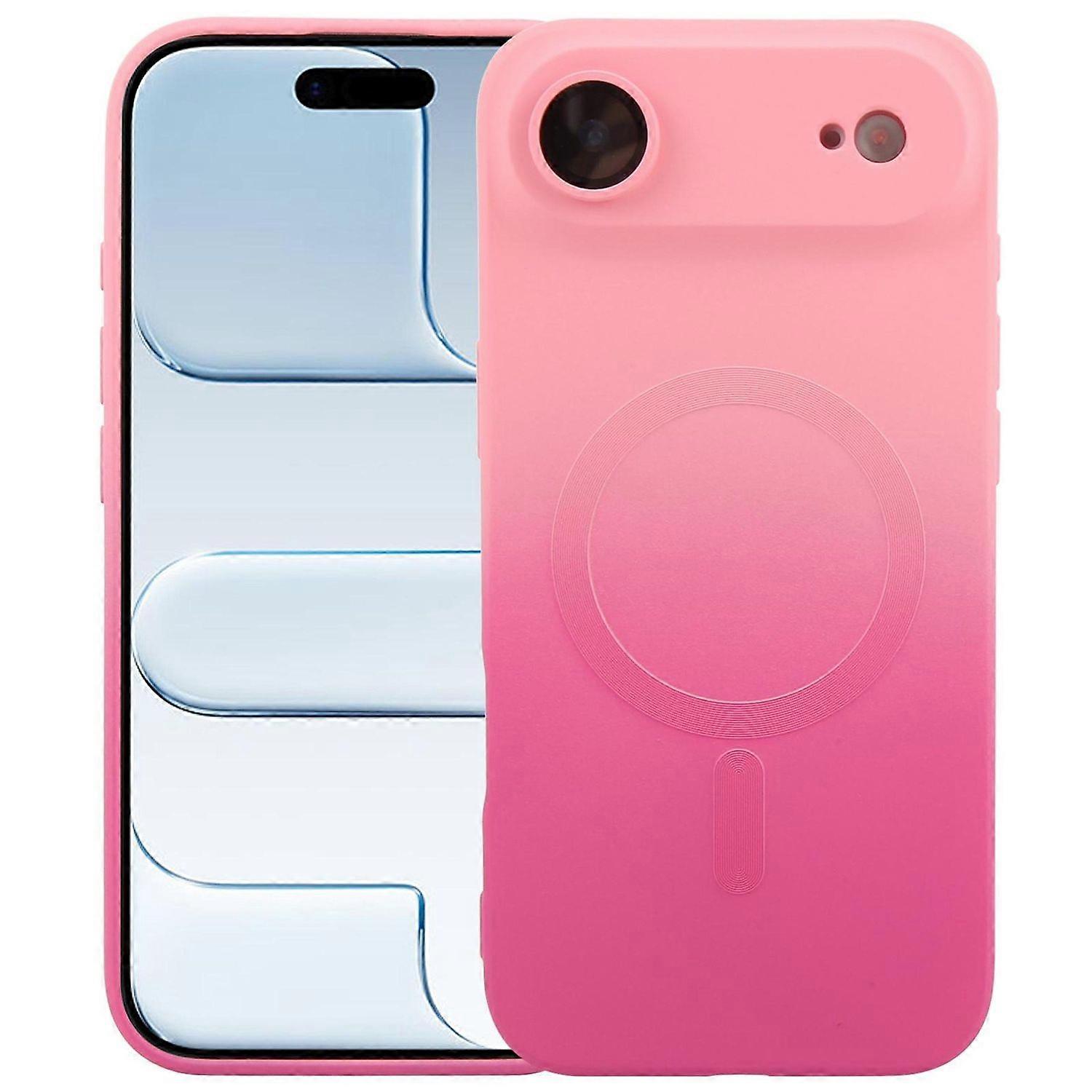 For Apple iPhone 17 Air Silicone MagSafe Case Gradient Color Lens Protector