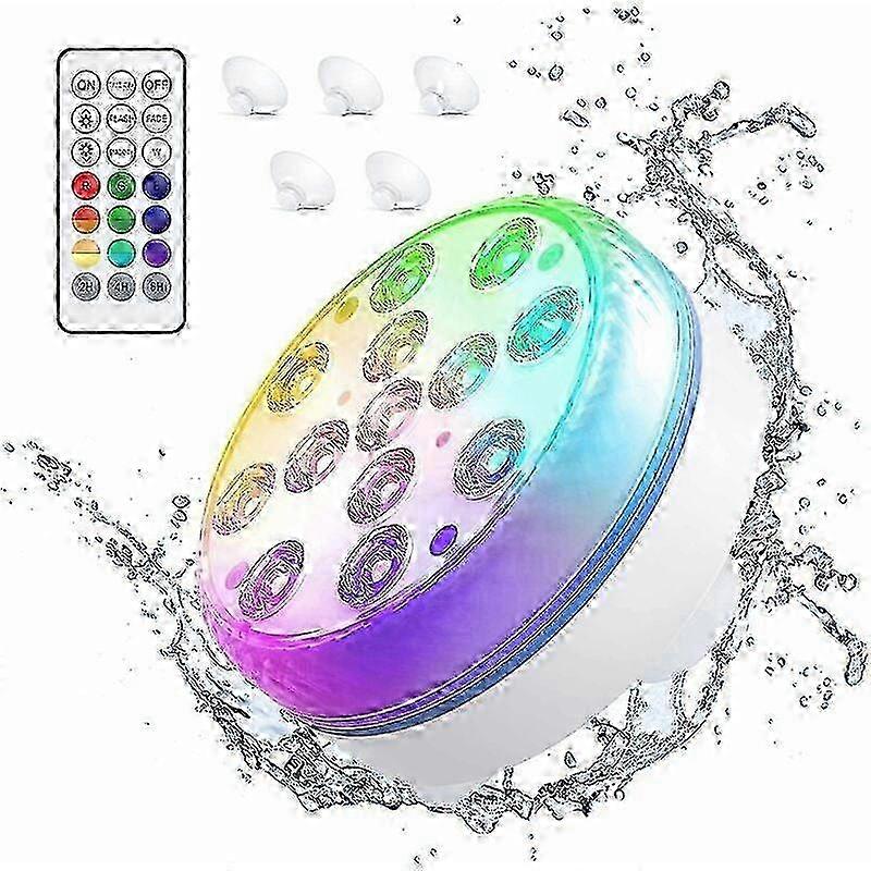 7CM8.5cm13 lamp beads16 colorsRF remote controlFour magnets with suction cupsLED swimming pool diving light miao8