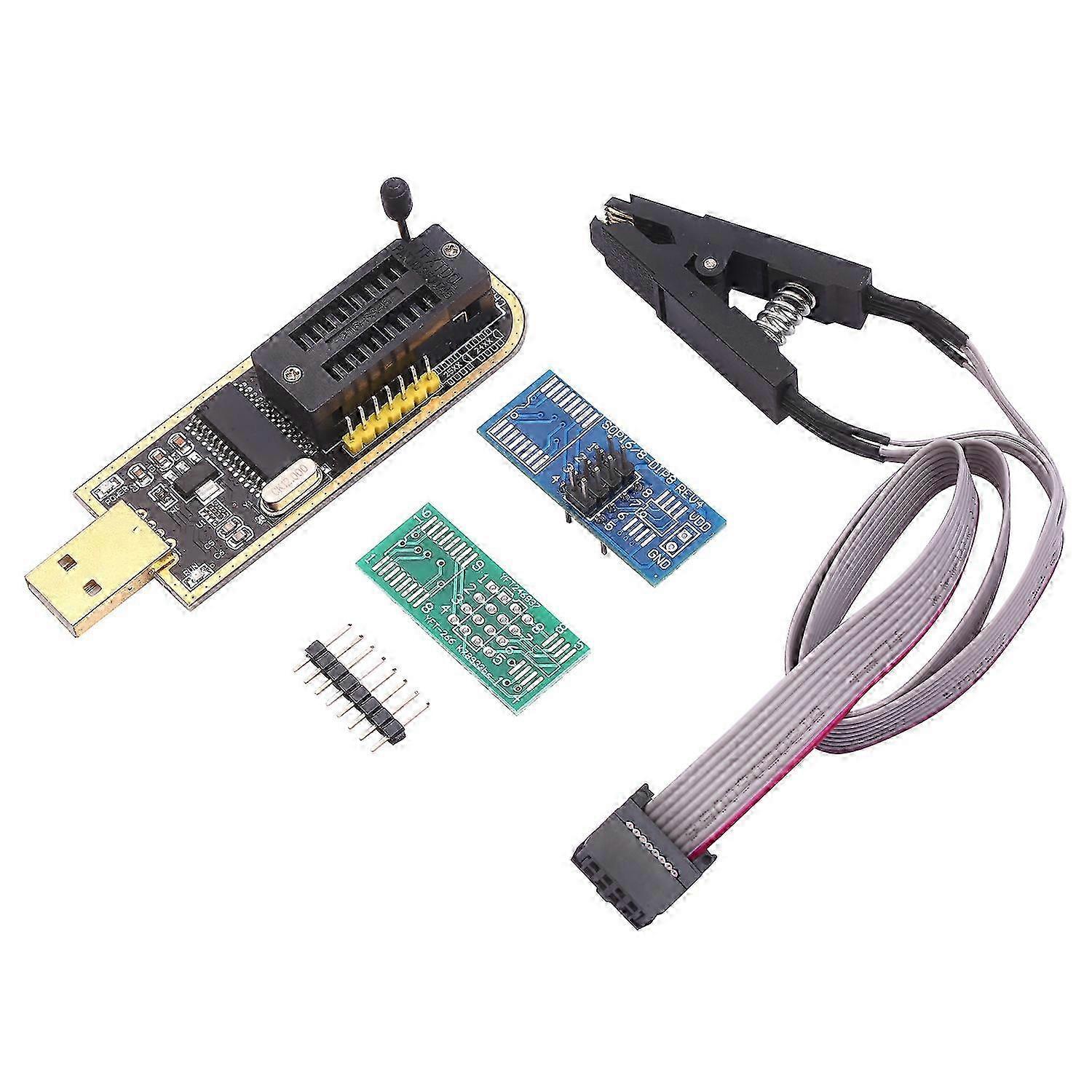 2025 CH341A USB Programmer EEPROM BIOS Flasher Programmable Logic Circuits with SOP8 Flash Clip Suitable for 24/25 Series Chip