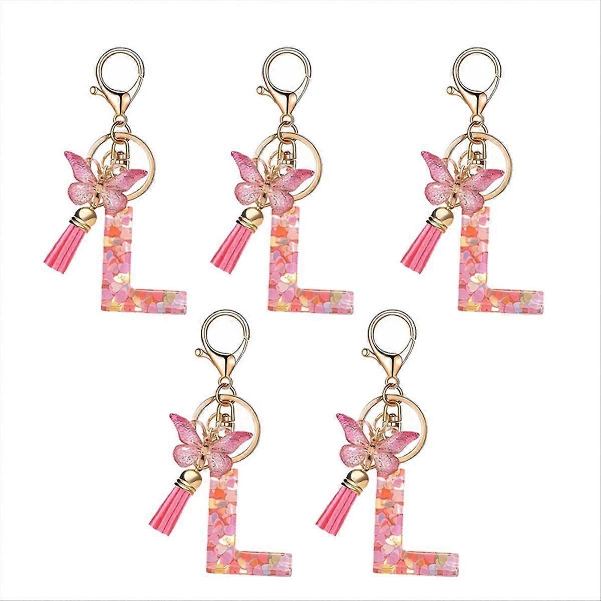 L type letter keychain cute initial letter keychain handle pendant
