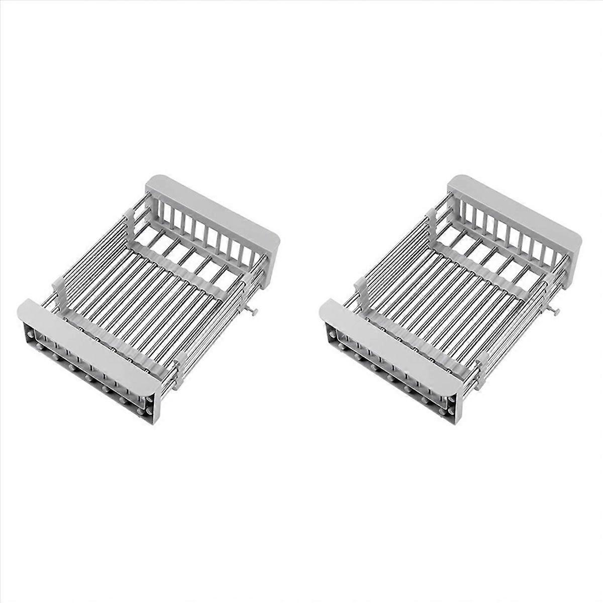 Stainless Steel Adjustable Telescopic Kitchen Insert Storage Rack-A