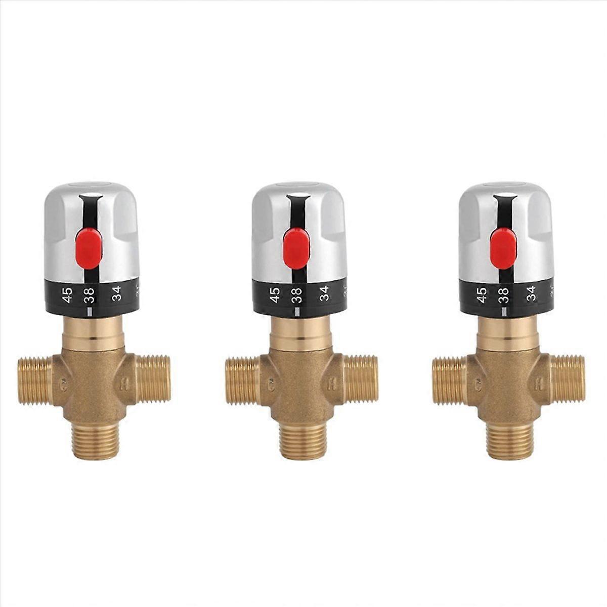 Thermostatic Mixing Valve Solid Brass G1/2 for Shower System Control