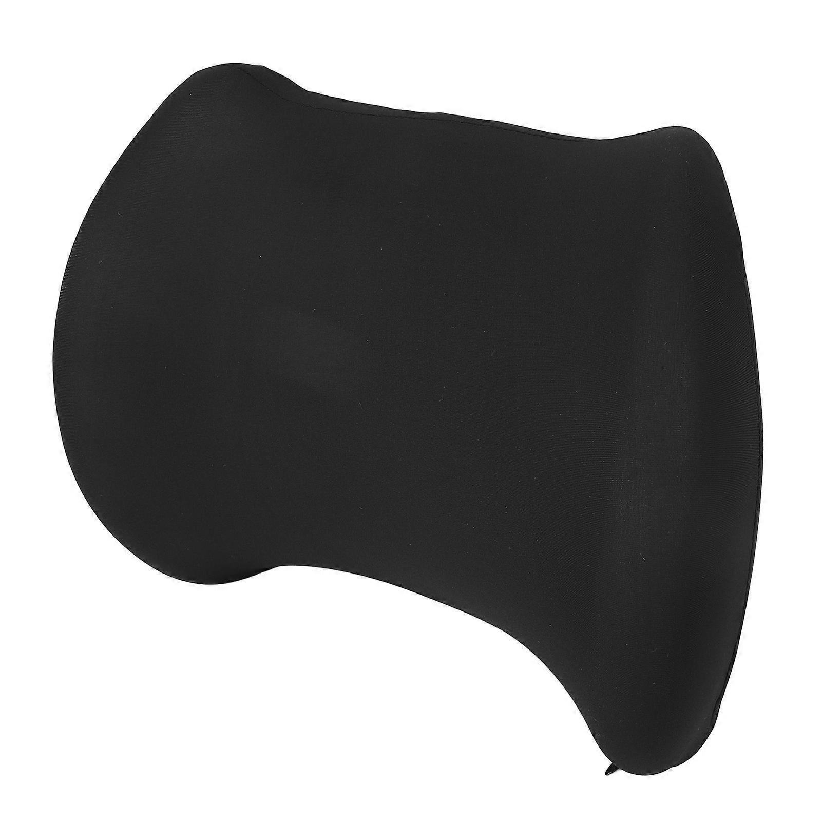 Lumbar Support Pillow with Convex Design Ergonomic Memory Foam Detachable Breathable Chair Lumbar Cushion for Office Black 