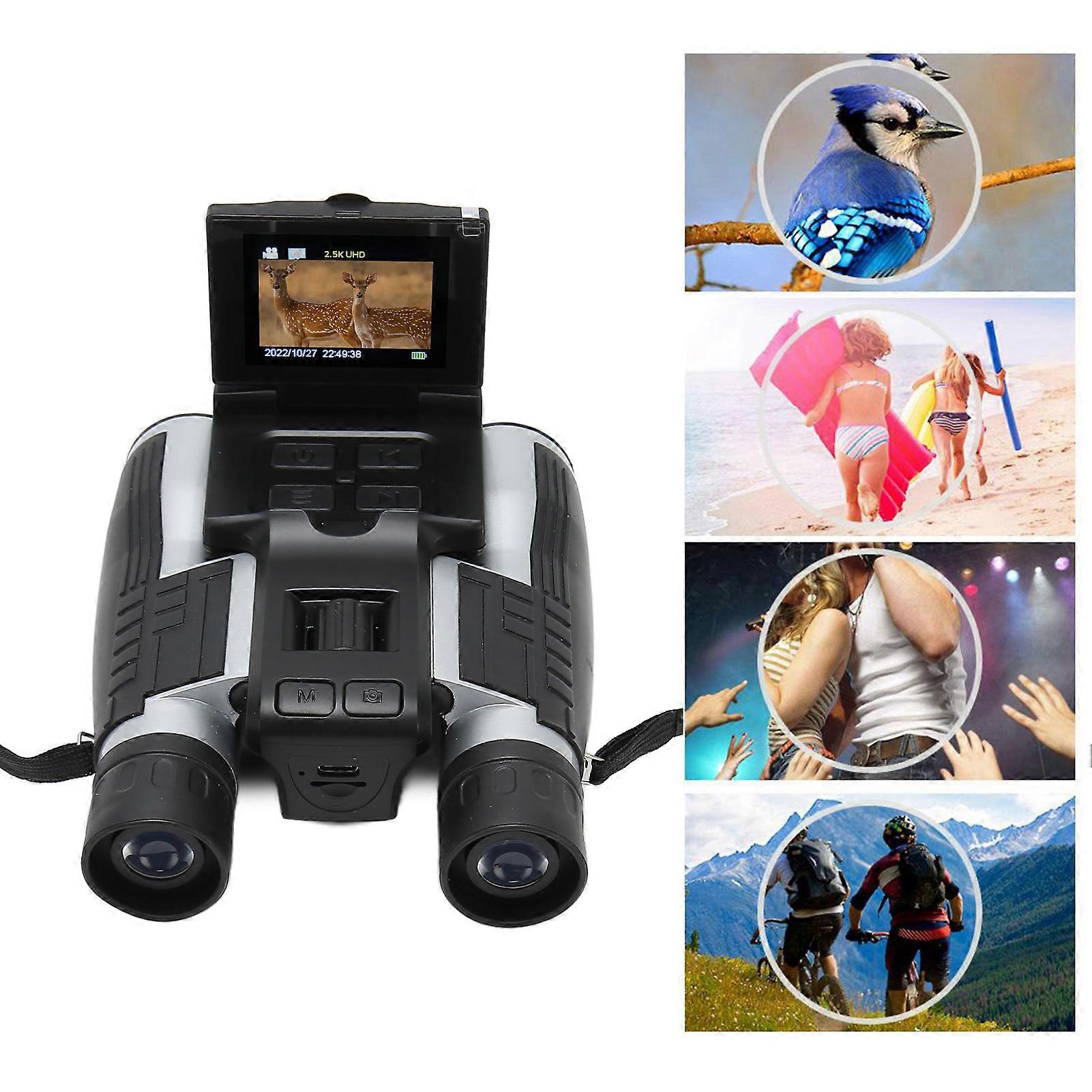 2.4in LCD Display Digital Binoculars Camera 12X 5MP 32mm Lens Video Photo Recorder Cam for Watching Bird Football Game 