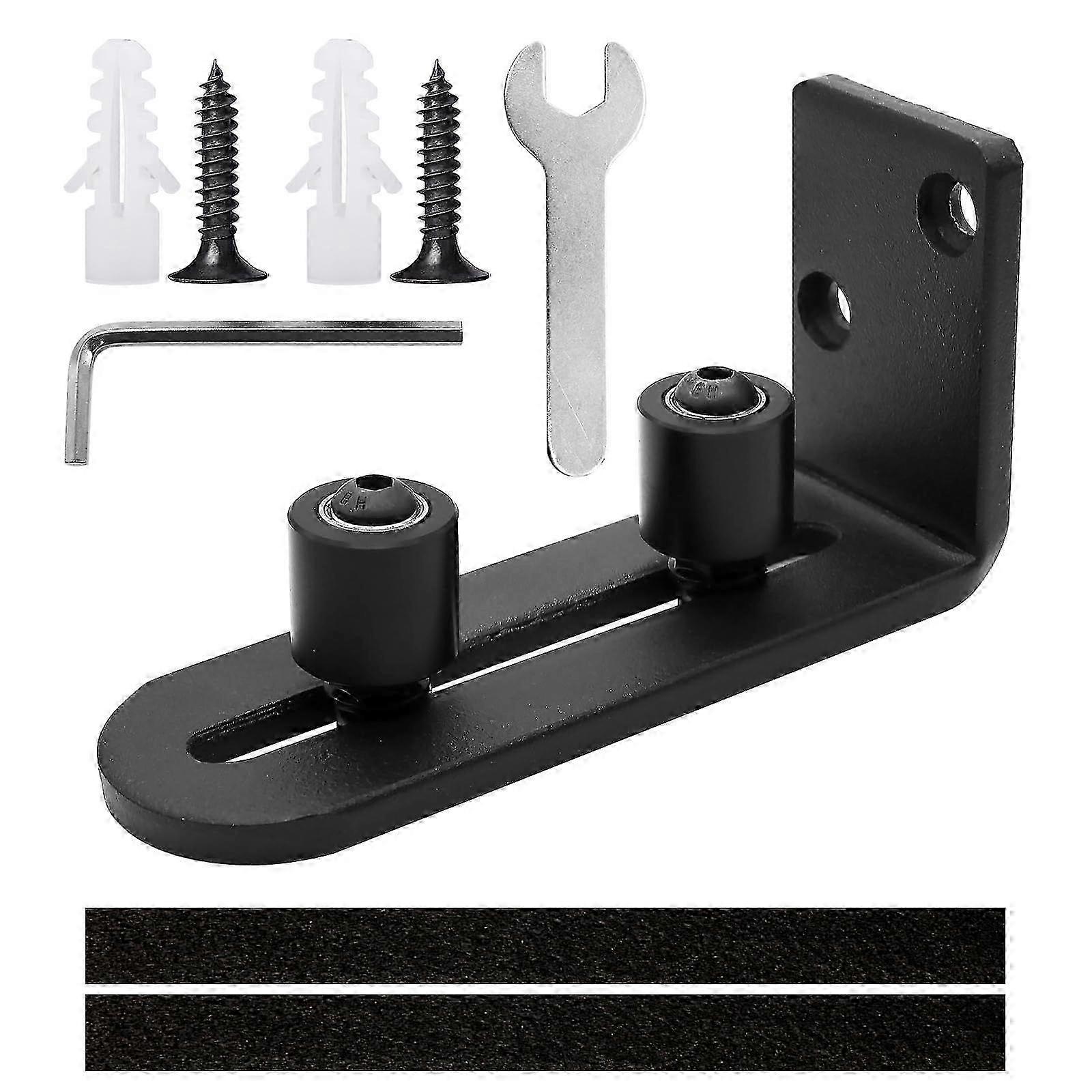 2025 Sliding Door Track, Adjustable Door Floor Guide, Black Floor Guide Bottom Guide for Sliding Wooden Door Wall/Door