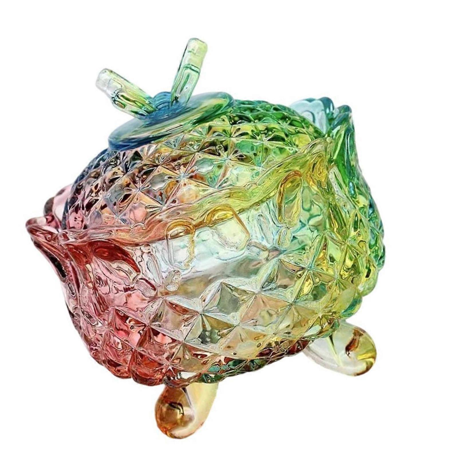 Food Safe Handcraft Glass Jar Vibranting Artistics Pattern Portable for Home Organization Display Multicolor