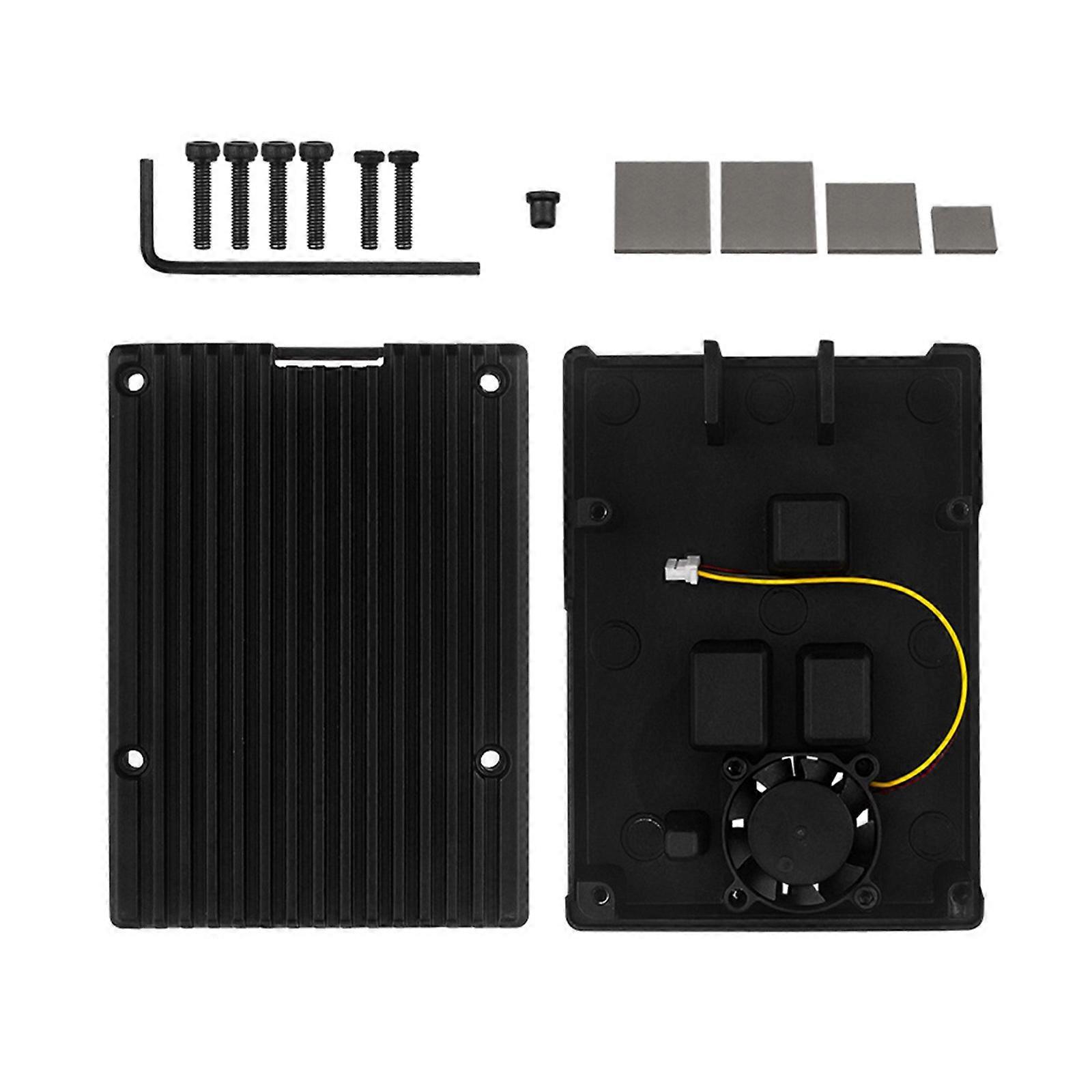 Effective Cooling Solution Aluminum Case with Cooling Fan for Pi 5 Board Application Cover Multicolor