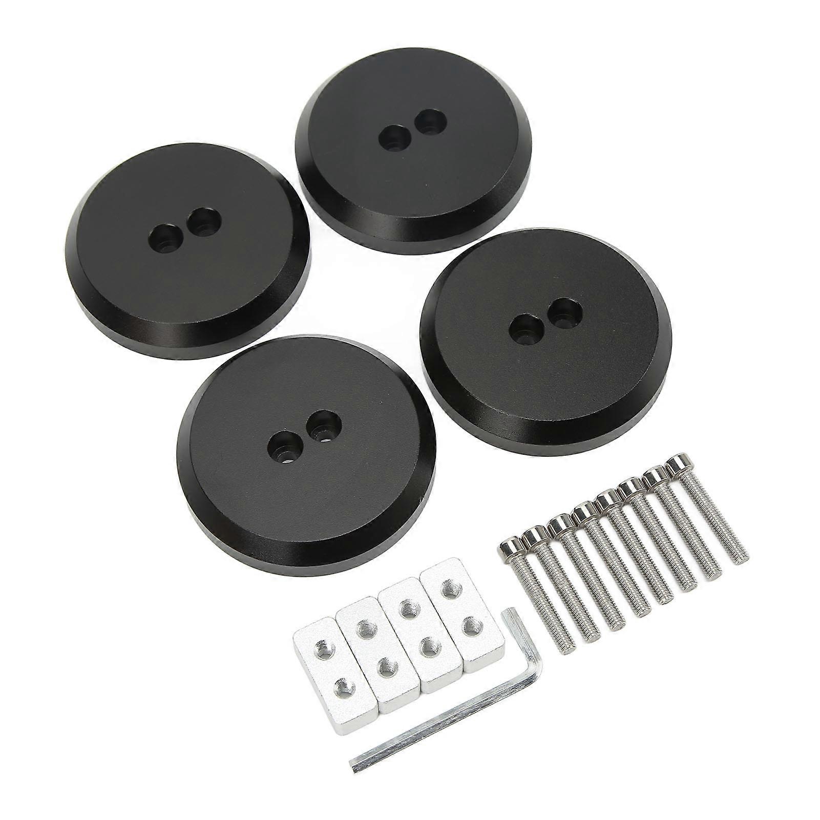 4PCS Aluminium Jack Pad Adapter Black Strong Strength Anodized Surface Black Replacement for Corvette C5 C6 C7 C8