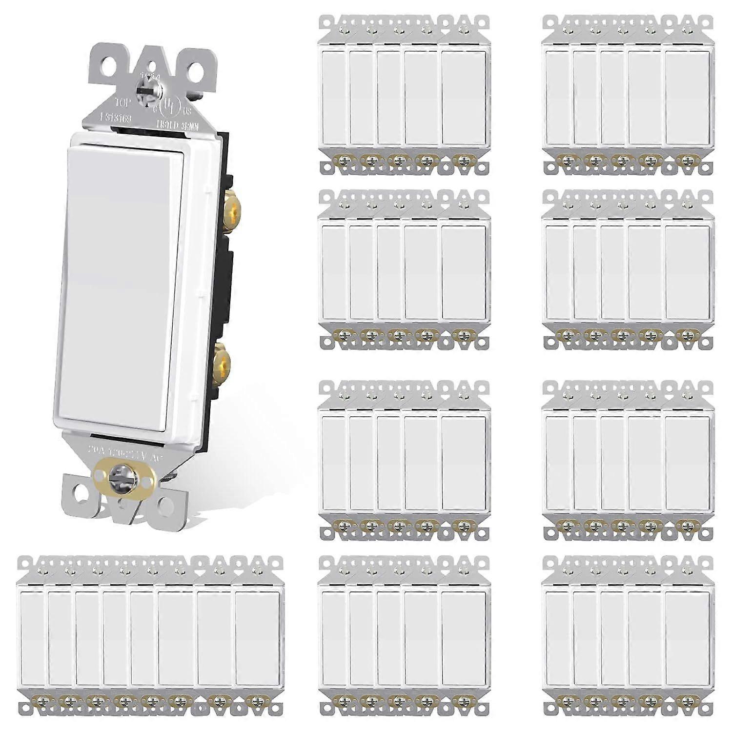 Single Pole Rocker Decora Light Switch  15 Amp Self-grounding Electrical Light