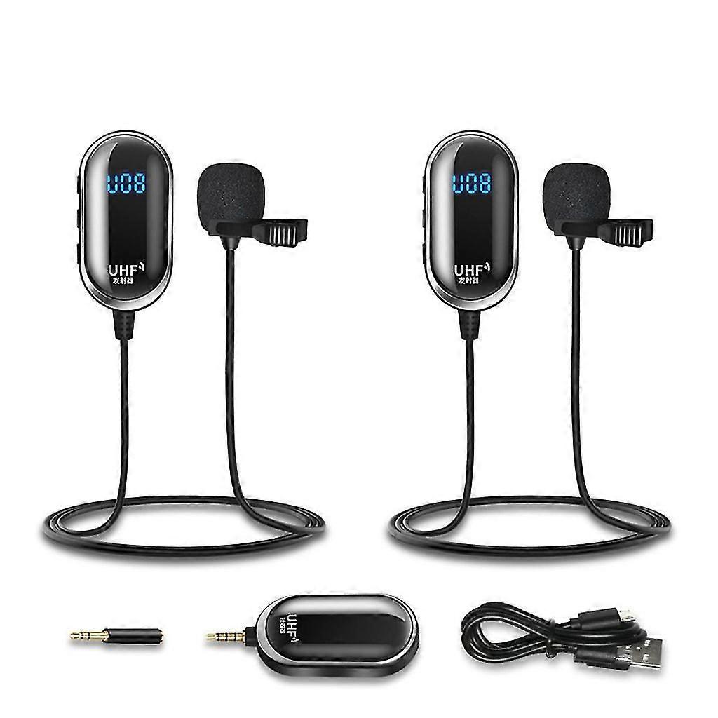 Wireless Lavalier Microphone System External Lapel Mic With Volume Adjustment