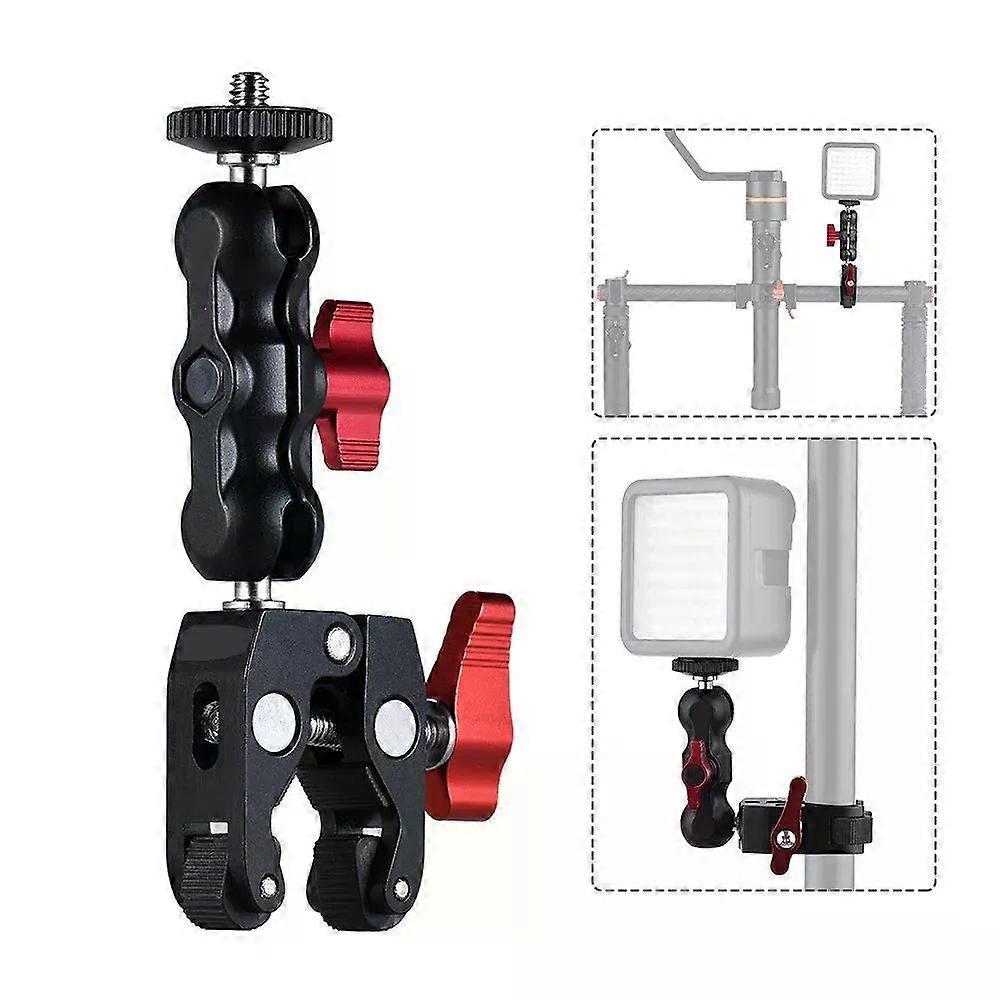 Super Clamp Camera Clamp Mount Monitor 360 Ballhead Magic Arm Double Ball Head Adapter for DSLR Camera/Gopro/LED Lights/phone