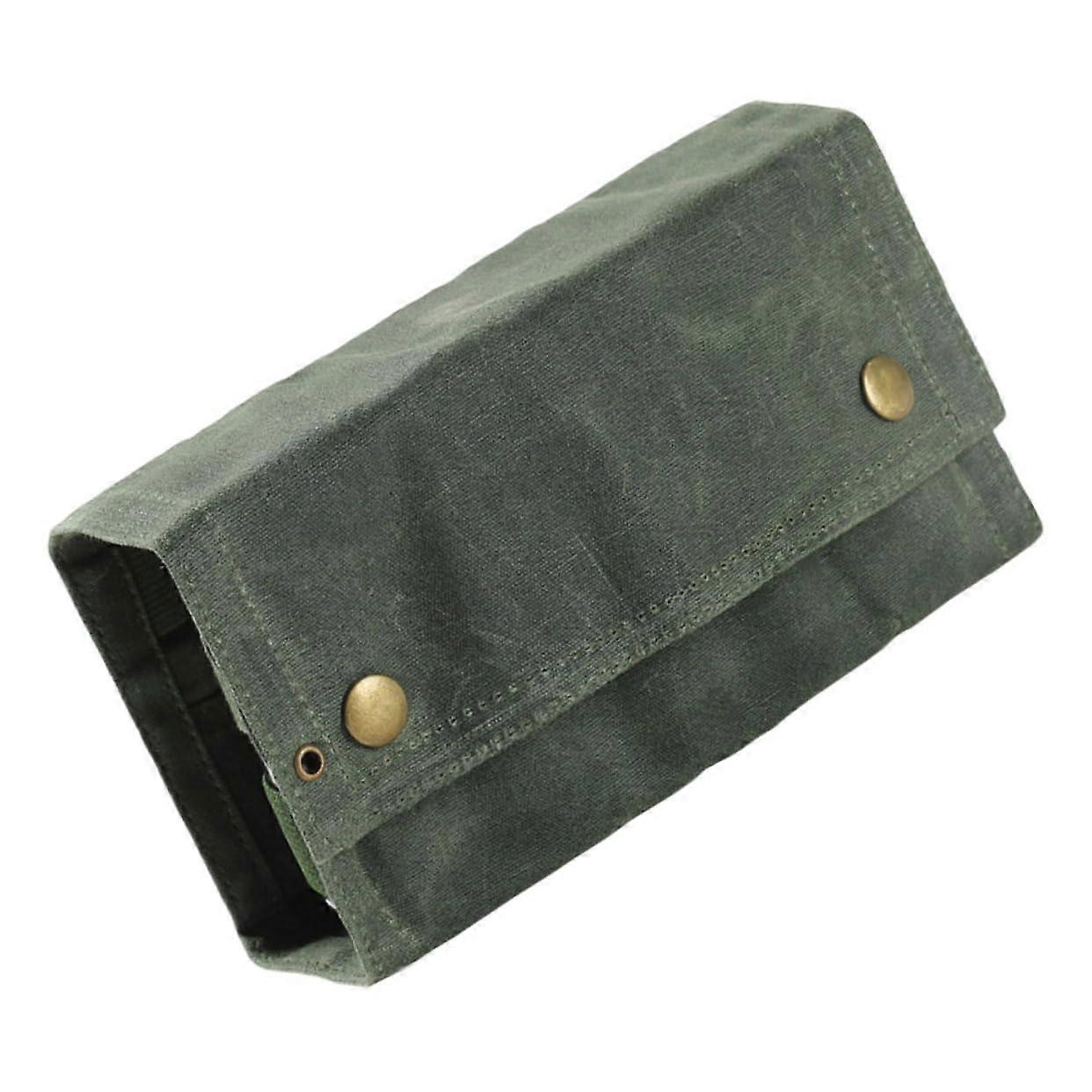 Outdoor Camping Spice Organizing Bag Glass Bottles Canvas Pouch Snap Button Elastic Band Portable Condiment Holder BBQ