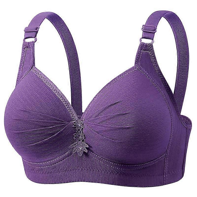 1Pc Underwear Soft Push Up Bra Prevent Sagging Solid Color Ladies Front Fastening Nylon Women
