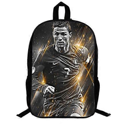 Printed three-piece Cristiano Ronaldo and Mbappe backpack set for children and primary and secondary school students