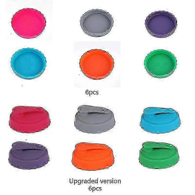 6pcs/set No Spill Silicone Soda Can Lids Soda Juice Beverage Beer Fits Standard Soda Cans Protector-6pcs- 2025