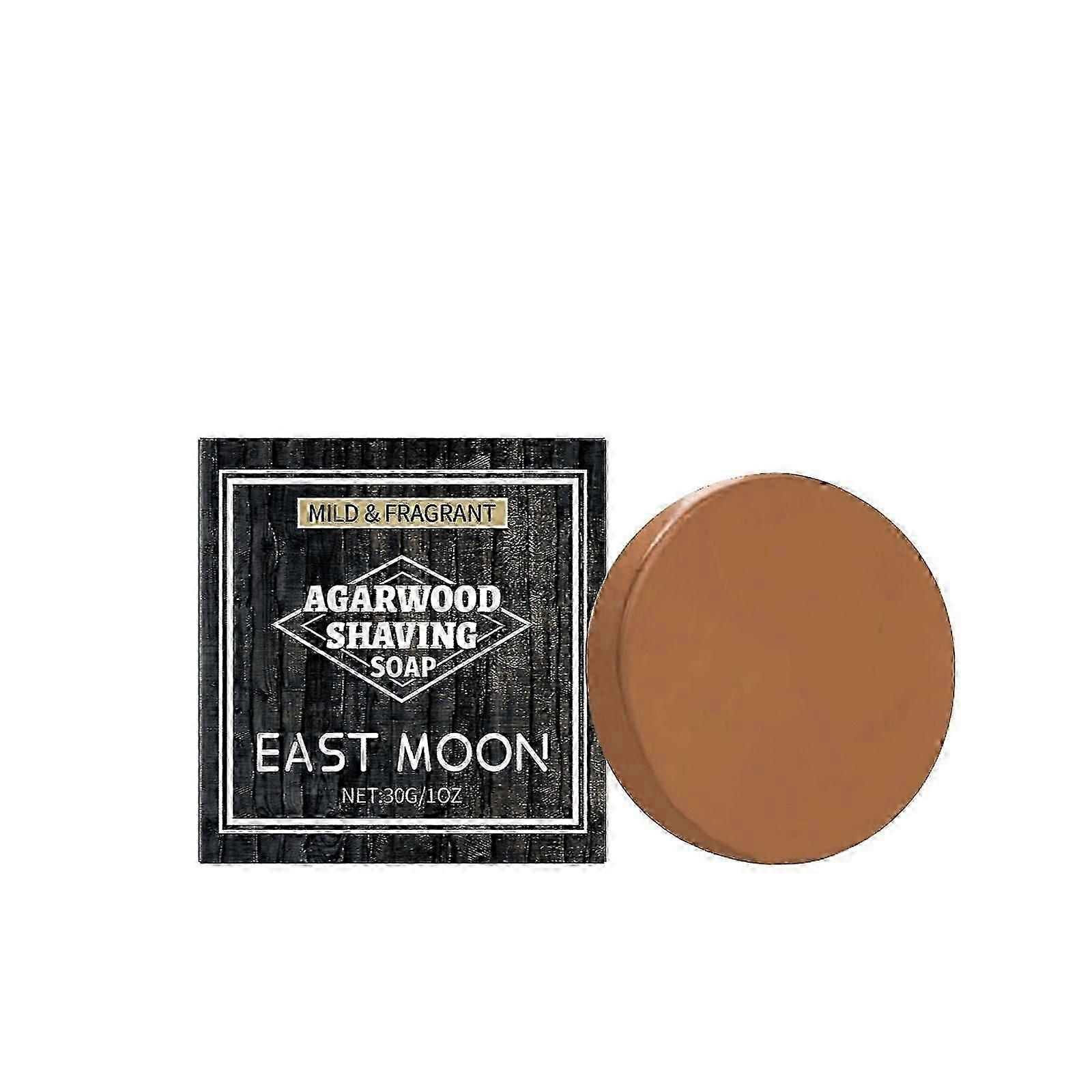 East Moon Agarwood Men's Shaving Soap Gentle Cleansing Face Cleansing Moisturizing Portable and Refreshing Shaving Soap