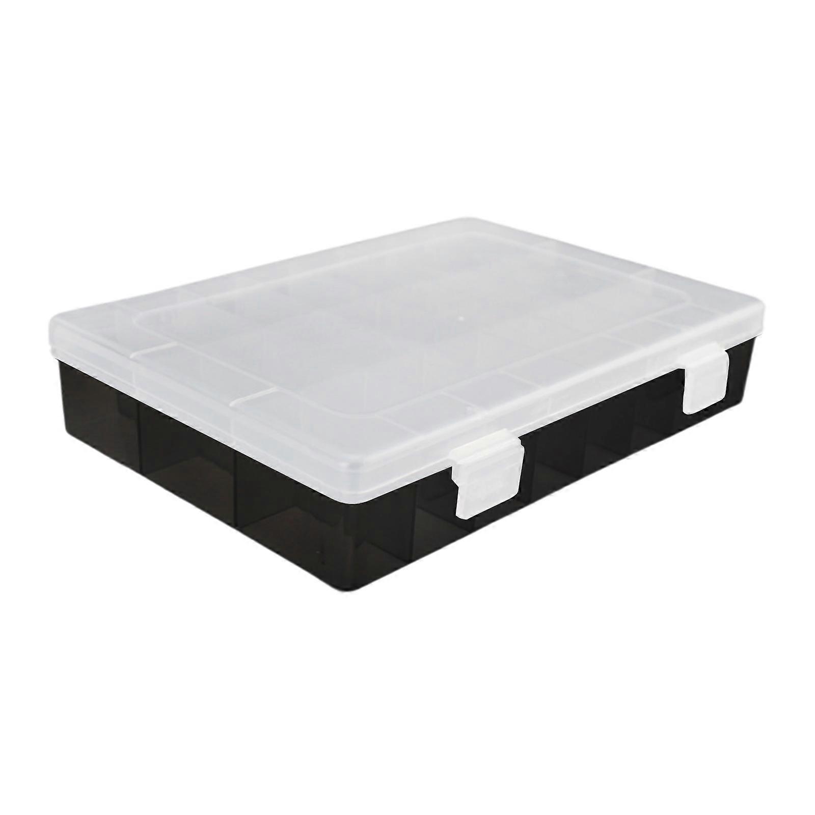 Stackable 24 Division Container For Jewelry Making Tools Office Desk Organization  Black background whi