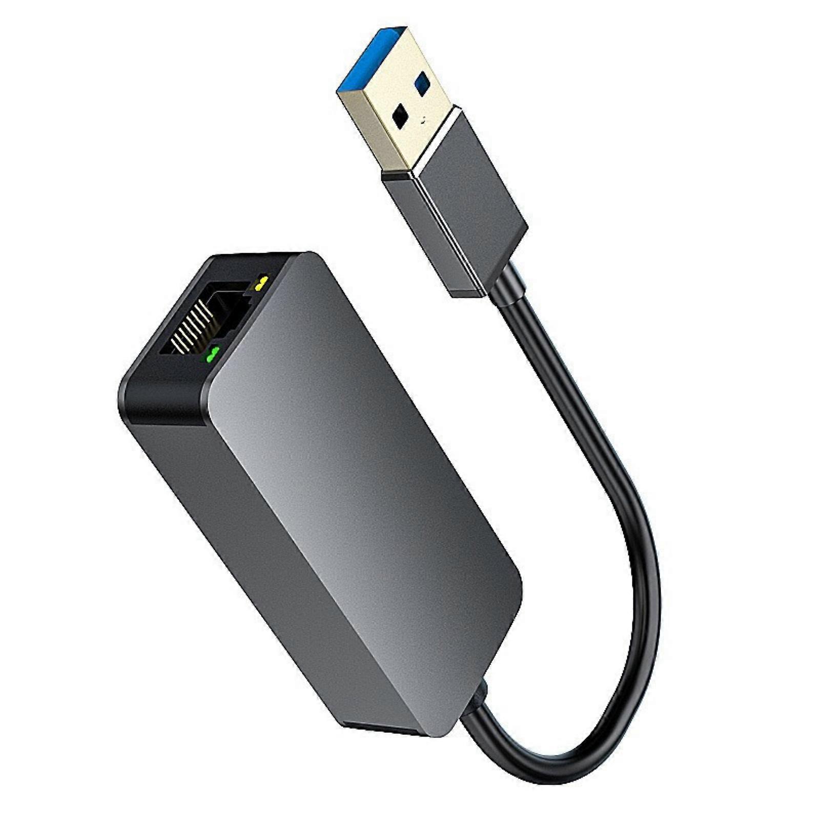 Aluminum Alloy USB A/USB C 2500Mbps Ethernet Networking Adapter with LED Indicator MultiOS Compatibility RTL8156B Chip Multicolor