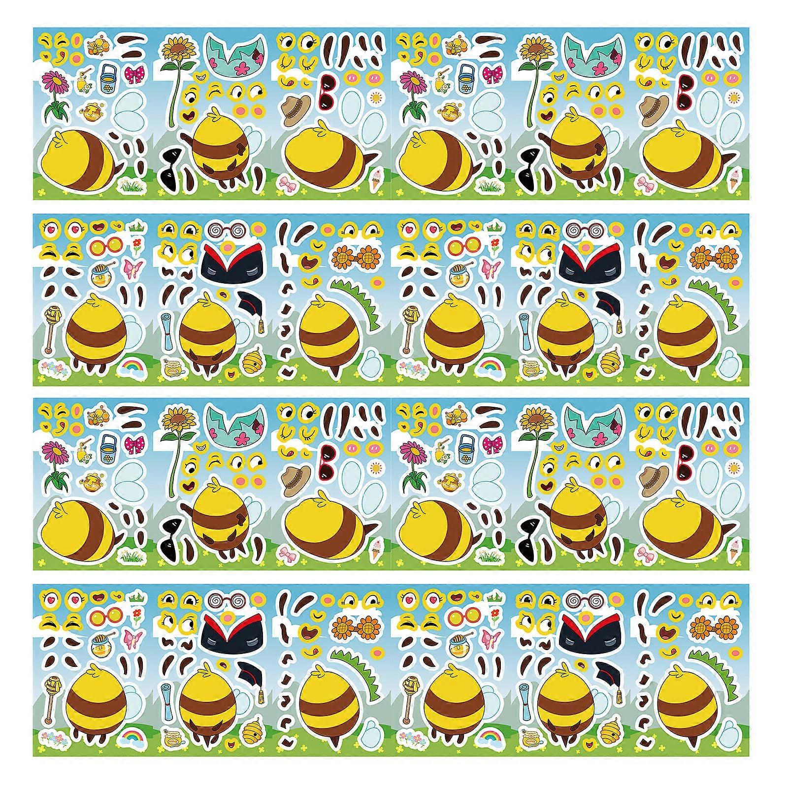Reusable PVC Sticker Sheets For Tablets 24PCS Kids Safe Decorative Skin Scratch Resistant Easy Apply Multicolor