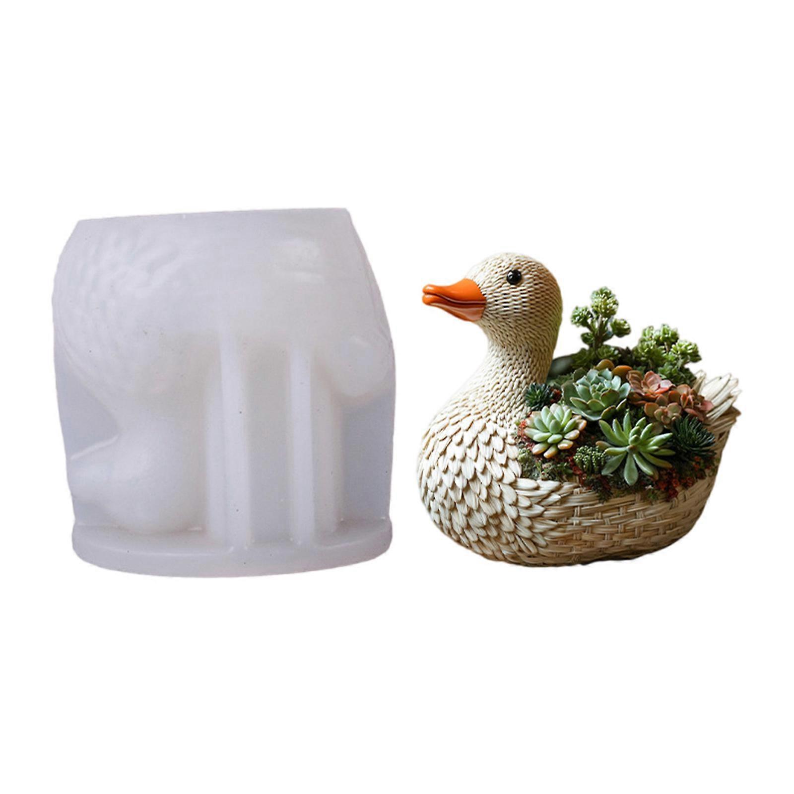 Duck Silicone Mold Resin Crafts Moulds Planter Flexible Reusable Mold for Creating Unique Decorative Items and Gifts Multicolor