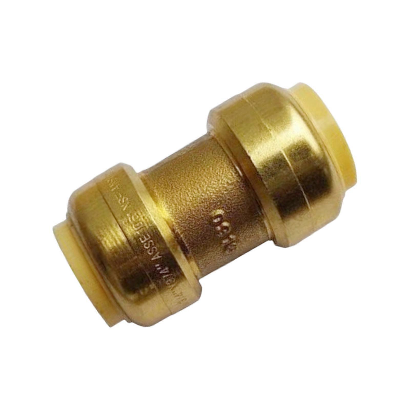 Brass Pipe Fitting 1x1Inch Size Corrosion Resistant Straight Connectors Push to Connect Coupling Tees Easy to Install Multicolor