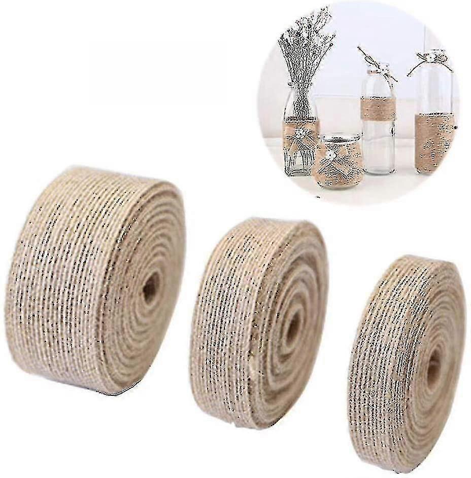 3 لفات 30M جميلة الجوت الطبيعي الشريط خمر هدية الشريط