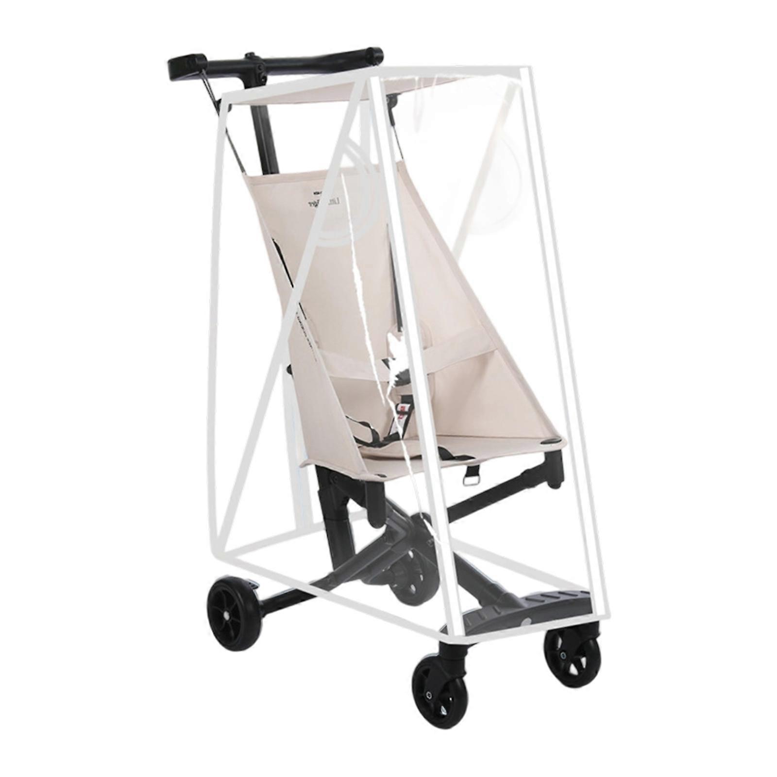 Breathable Infant Carriage Rain Shielding Windproof Clear Front Panel Easy to Use Assembly Practical Strollers Rain Cover  Gray edge