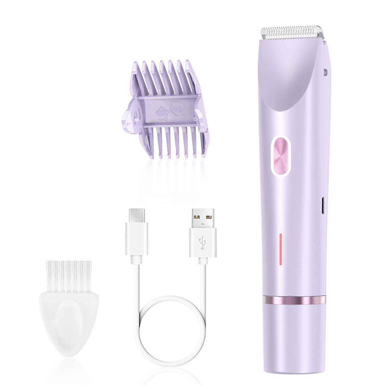 Wireless Shaver with Waterproof Low Noise Elegant Trimmer ABS Texture Suitable for Full Body Use Gentle on Delicate Skin  Purple