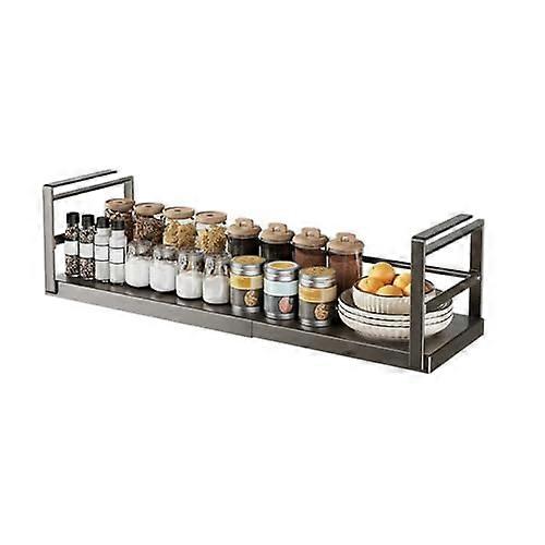 Adjustable Under Cabinet Shelf Organizer, Expandable Metal Hanging Spice Rack for Kitchen Storage